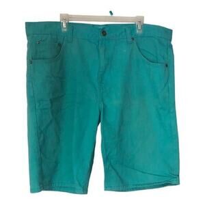 Parish Nation Womens Mid-waist Bermuda Denim Jeans Shorts‎ Blue Size 40